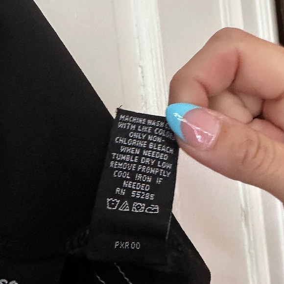 Vintage Express Black High Waist Bodycon Pencil Skirt Contrast Stitching Stretch - Picture 15 of 15